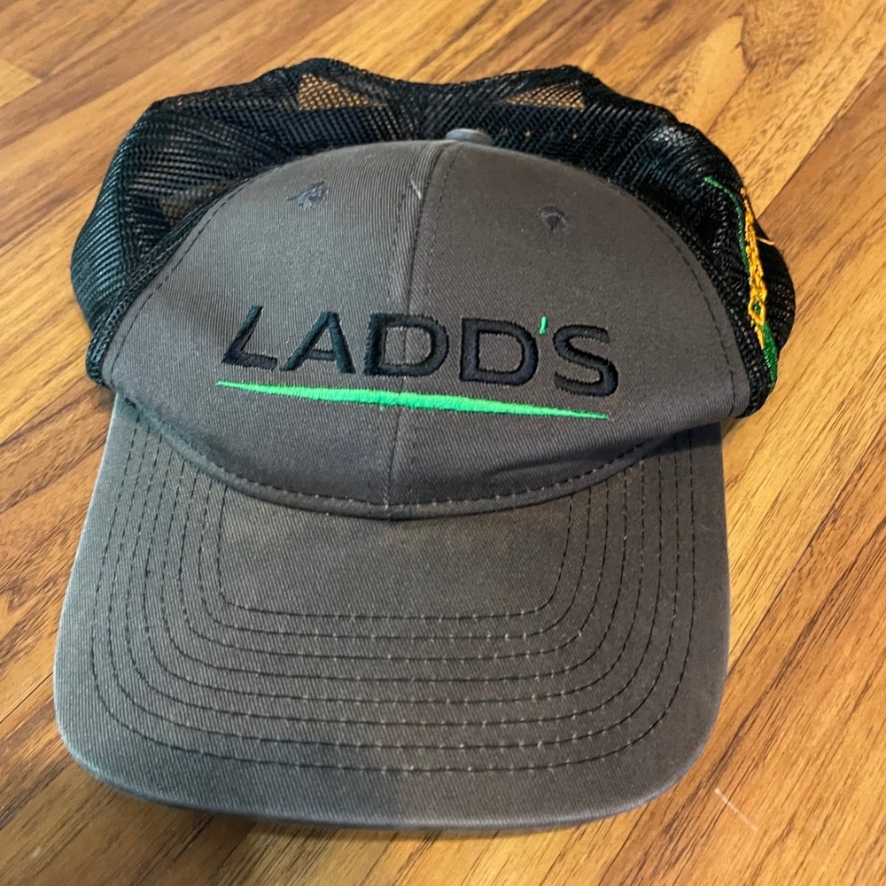 Port Authority Ladds Trucker Hat Mens Gray Black Mesh Snapback Workwear Cap OSFM